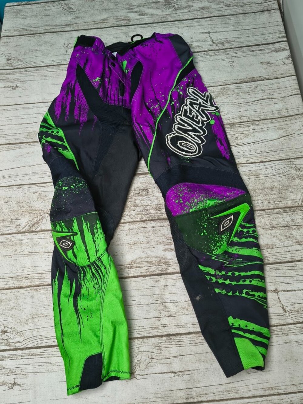 O'Neal Mayhem Motocross Pants Adult Size 32 Purple Green Graphic Dirt Bike